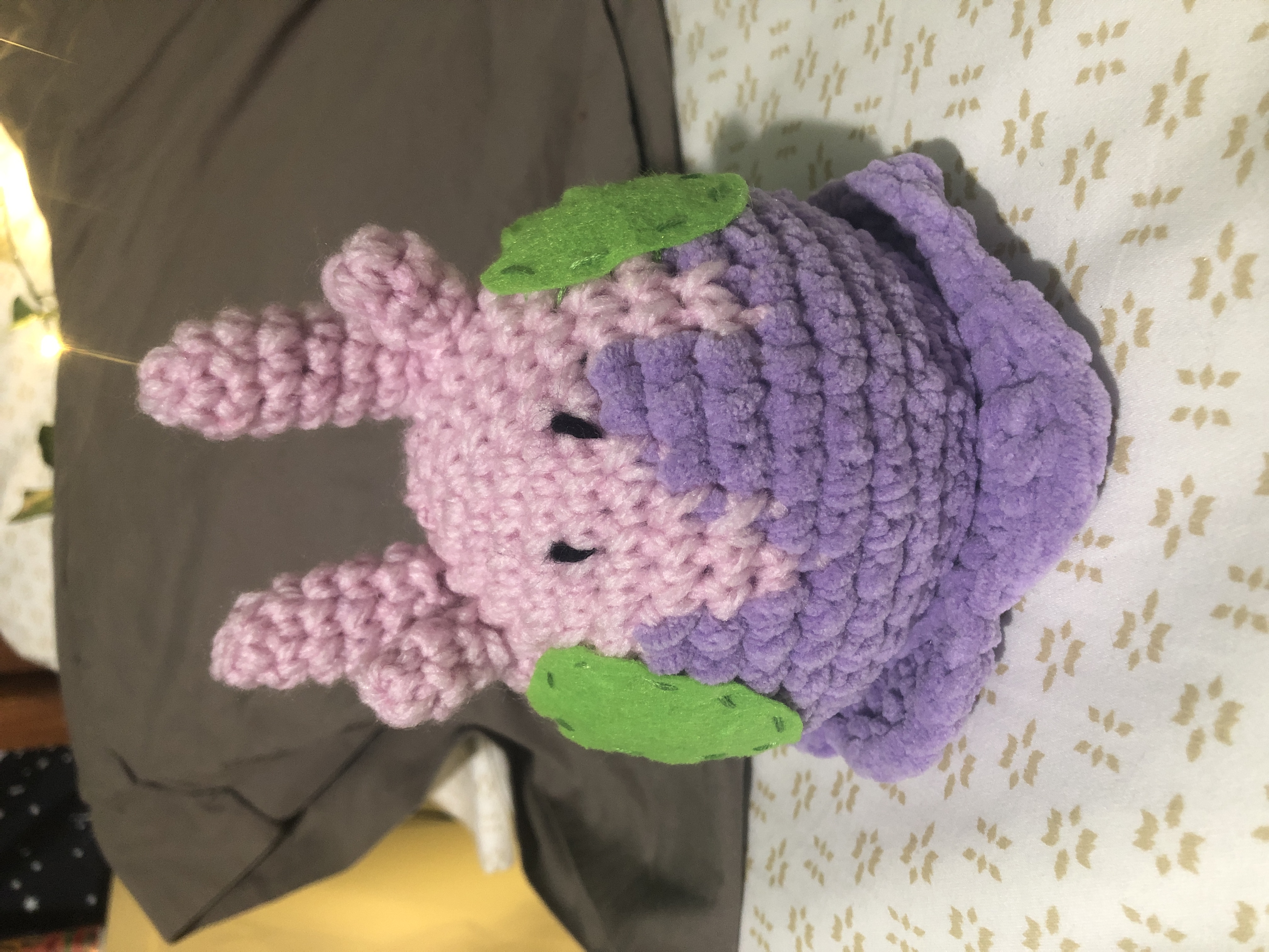 An amigurumi Goomy from Pokemon